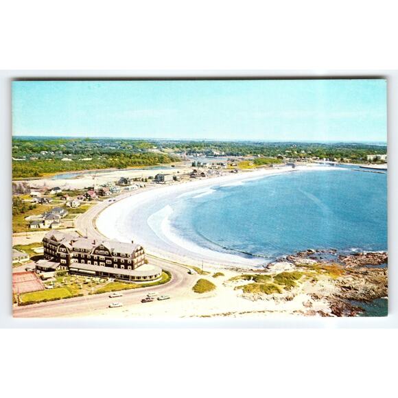 Vintage 1979 Kennebunk Beach Maine Litho Postcard Crescent Bay View - Picture 1 of 2